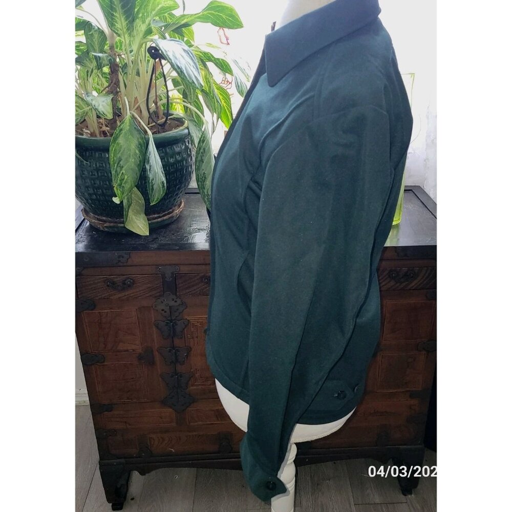 Riverside Perma-Press Womans Full Zip Long Sleeve Work Jacket Size 8 Dk Green - Picture 2 of 9
